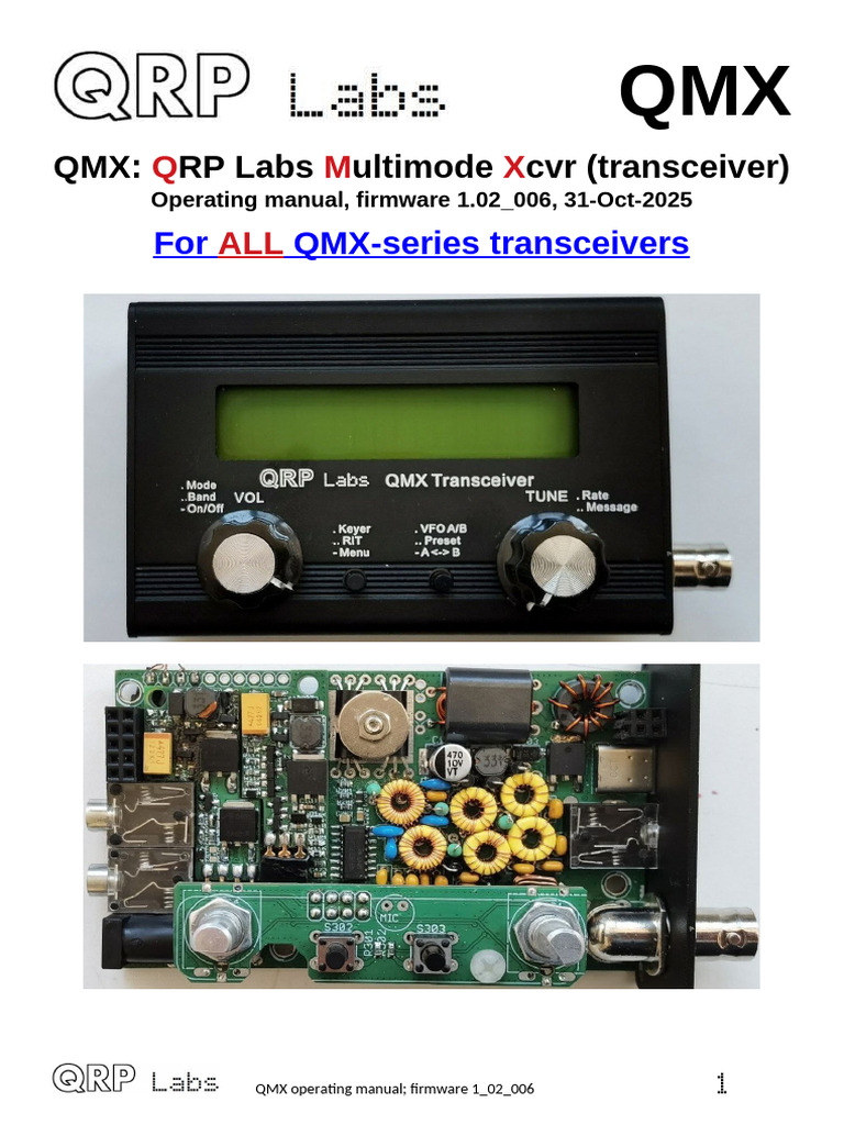 QMX Transceiver Operating Manual | PDF | Usb | Electrical Connector