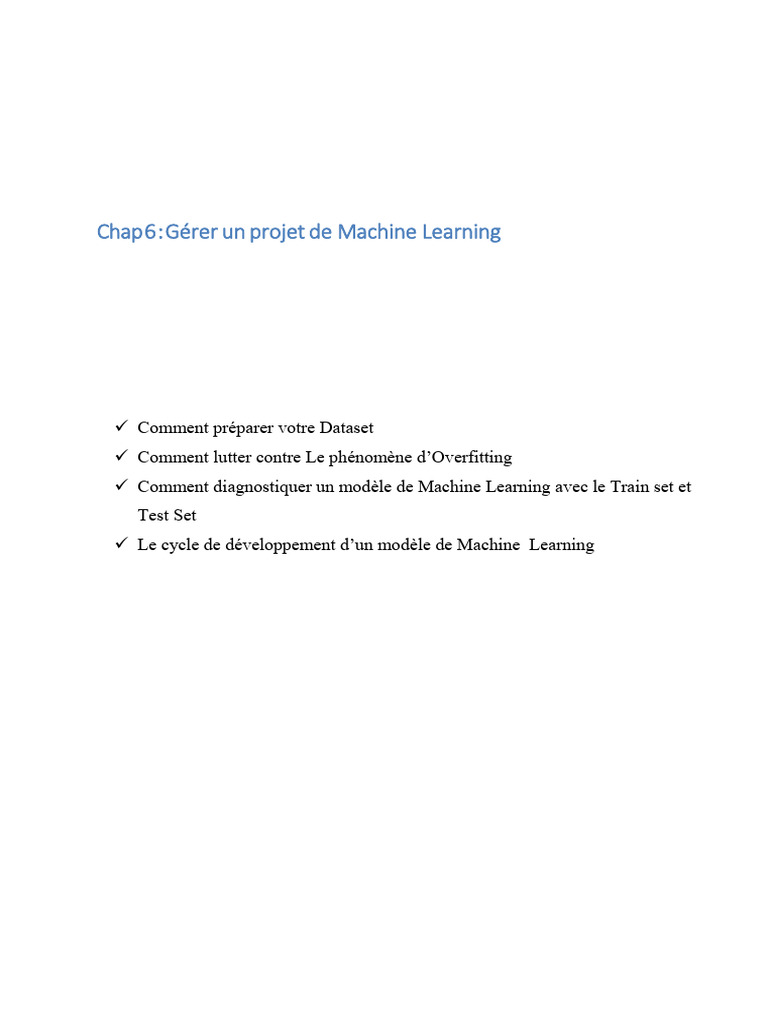Gérer un Projet de Machine Learning | PDF | Apprentissage automatique ...