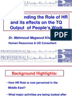 Understanding The Role of HR and Its Effect On The TQ Output of People's Work by MM Khan