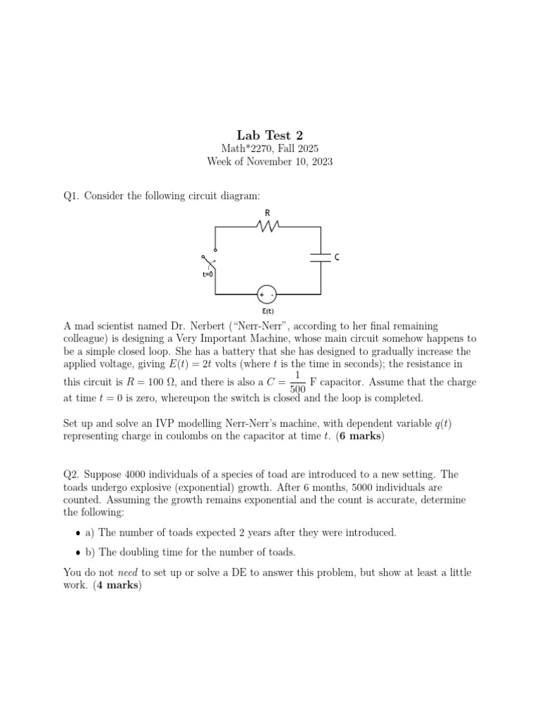 Lab Test 2 - Version 1 | PDF