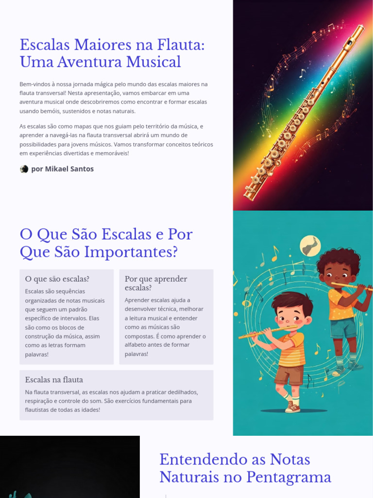 Escalas Maiores na Flauta Transversal | PDF | Escala (música) | Notação ...