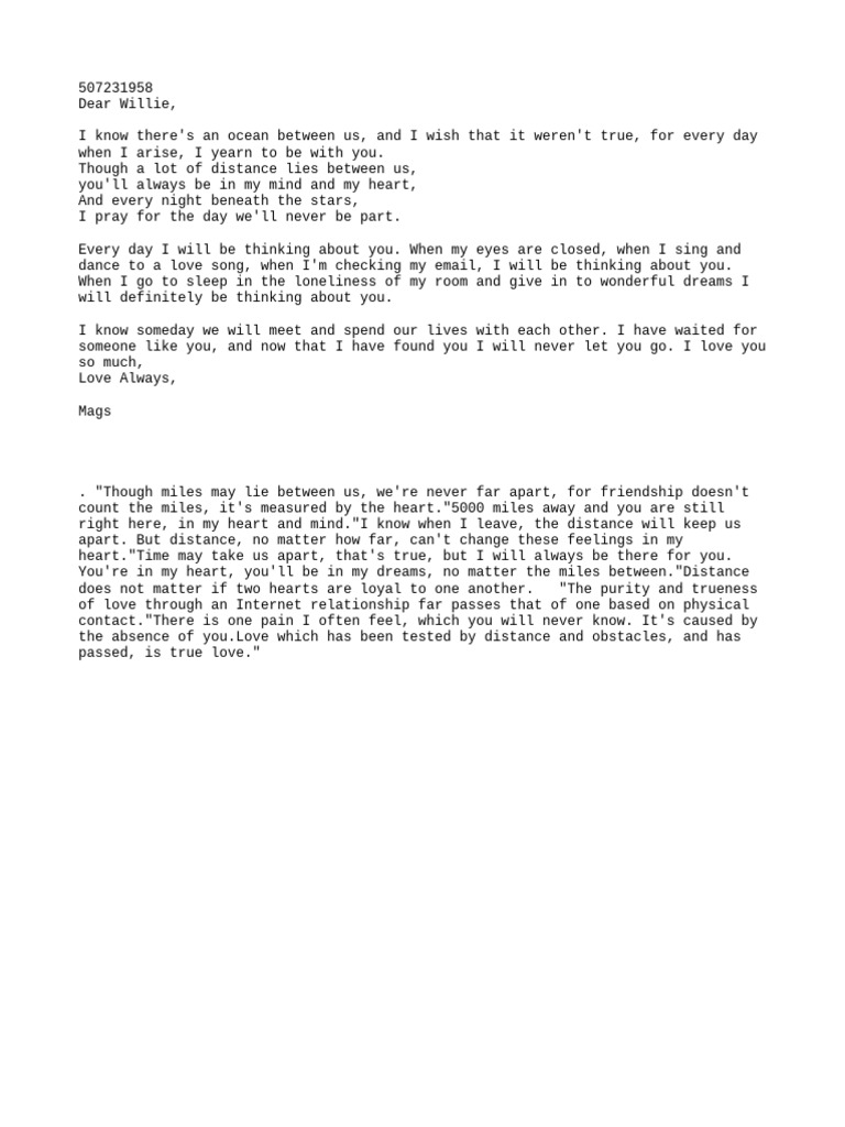 Long-Distance Love Letter | PDF