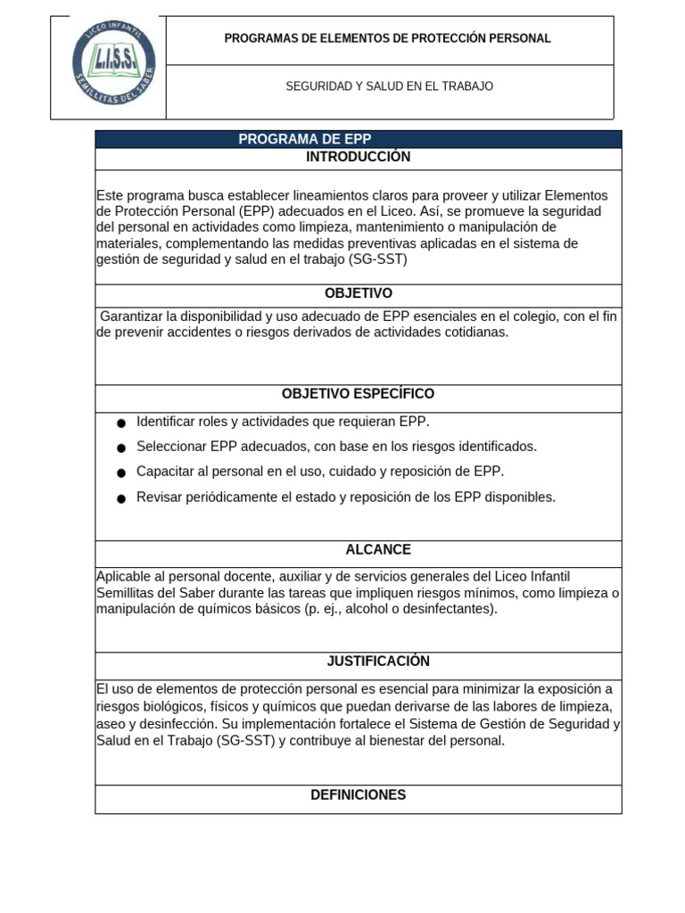 Programa de Epp Liceo Semillitas Del Saber ARREGLADO | PDF