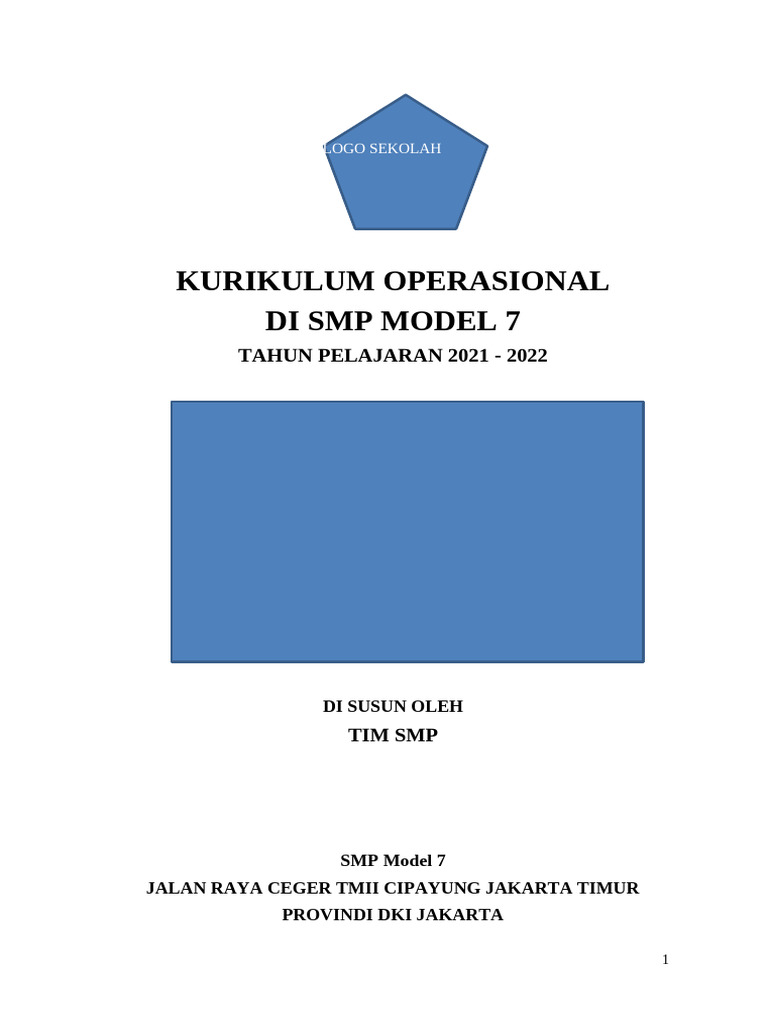 Kurikulum Operasional SMP Model 7 2021 | PDF