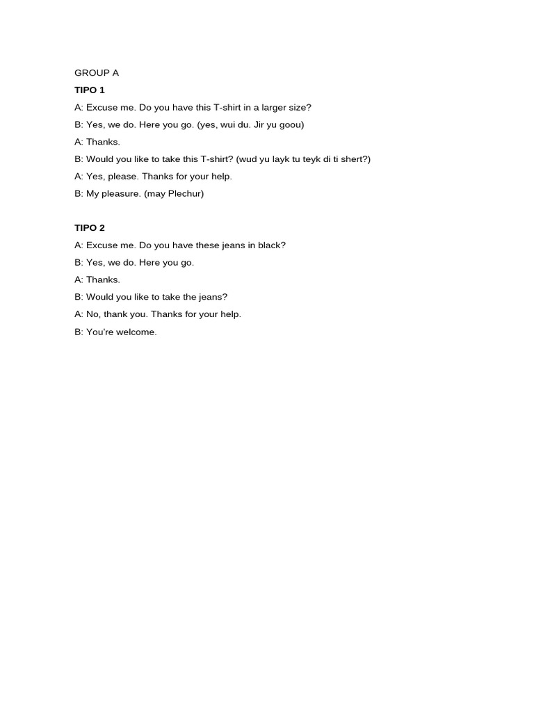 Customer Service Dialogue Examples | PDF