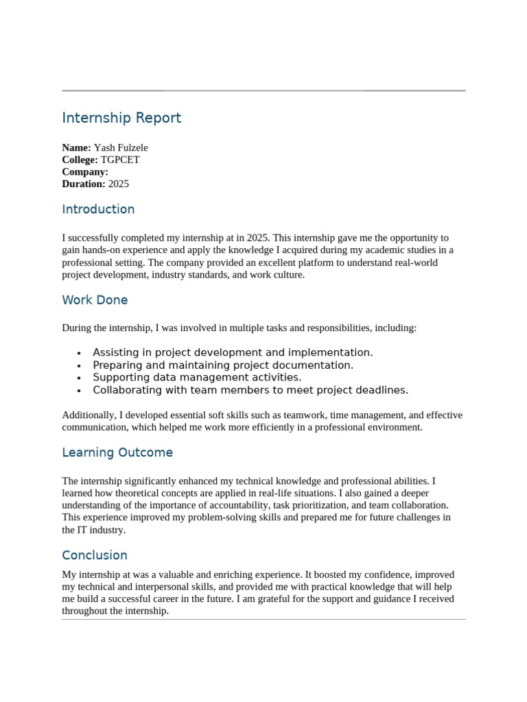 Internship 1 | PDF