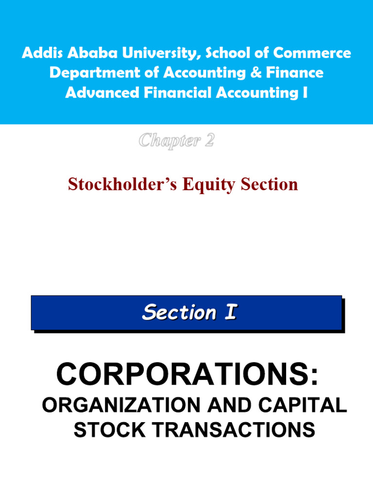 AcFN 4101 Chapter 2 Stock Holders Equity | PDF | Retained Earnings ...