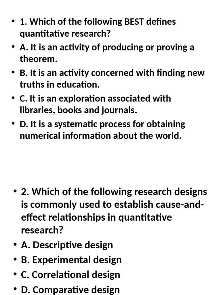 PR2_Questions_with_Choices_Presentation | PDF | Validity (Statistics ...