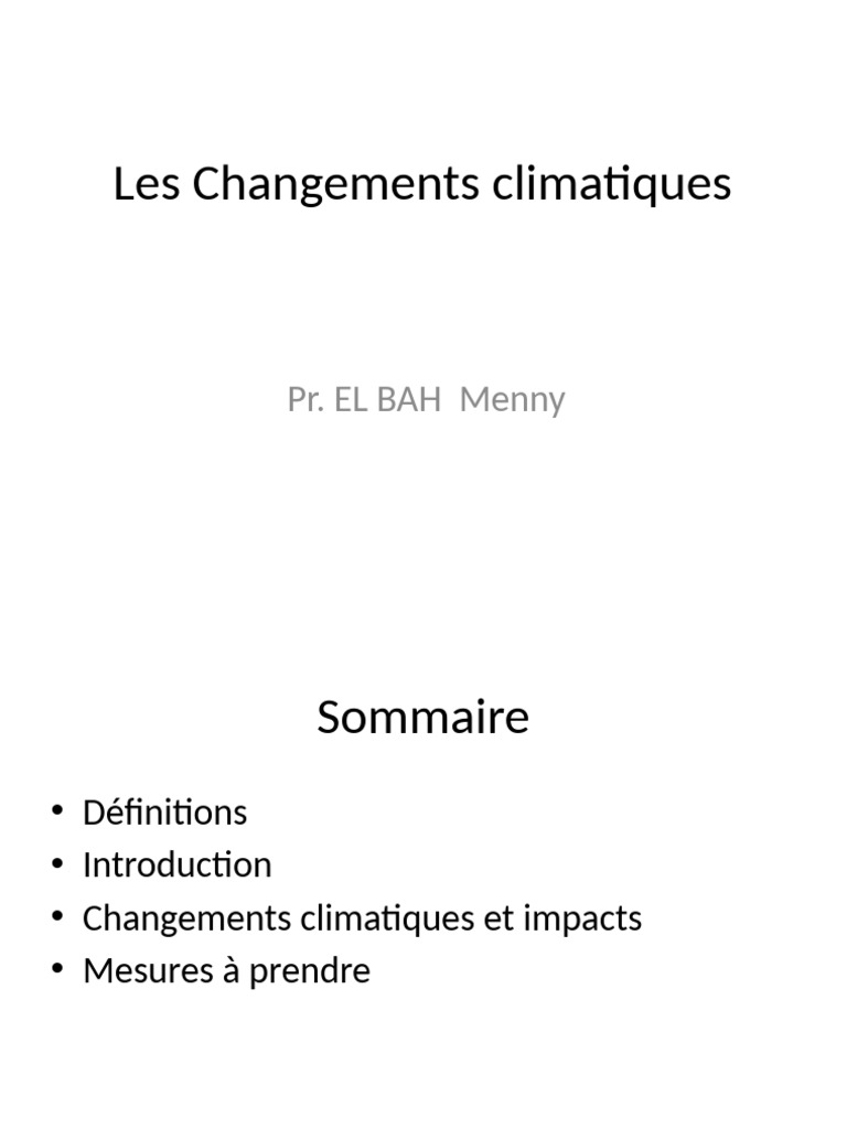 Changements climatiques : causes et impacts | PDF | Changement ...