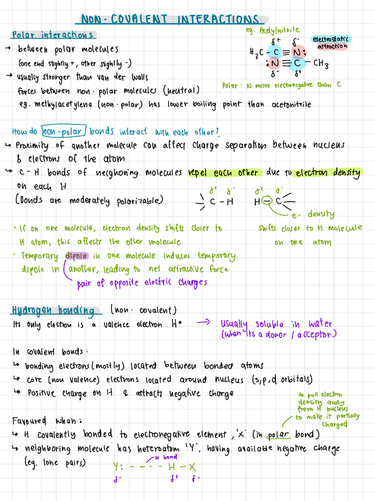 2.2 Non-Covalent Interactions | PDF | Chemical Bond | Chemical Polarity