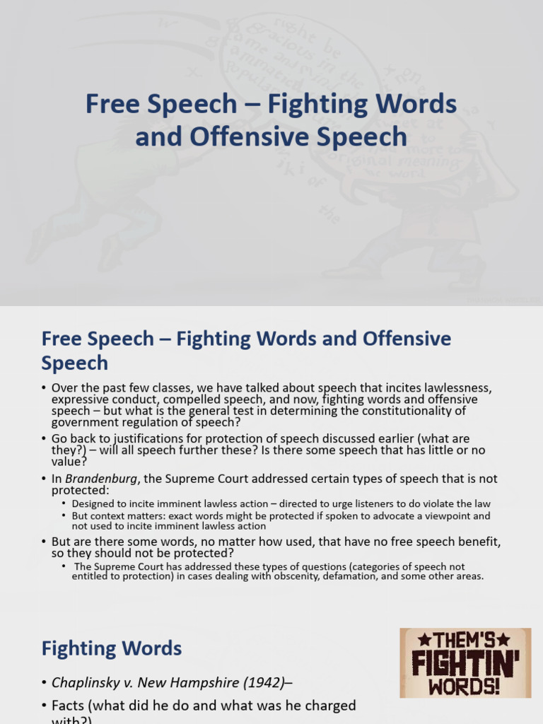 Fighting Words and More | PDF | Freedom Of Expression | Freedom Of Speech