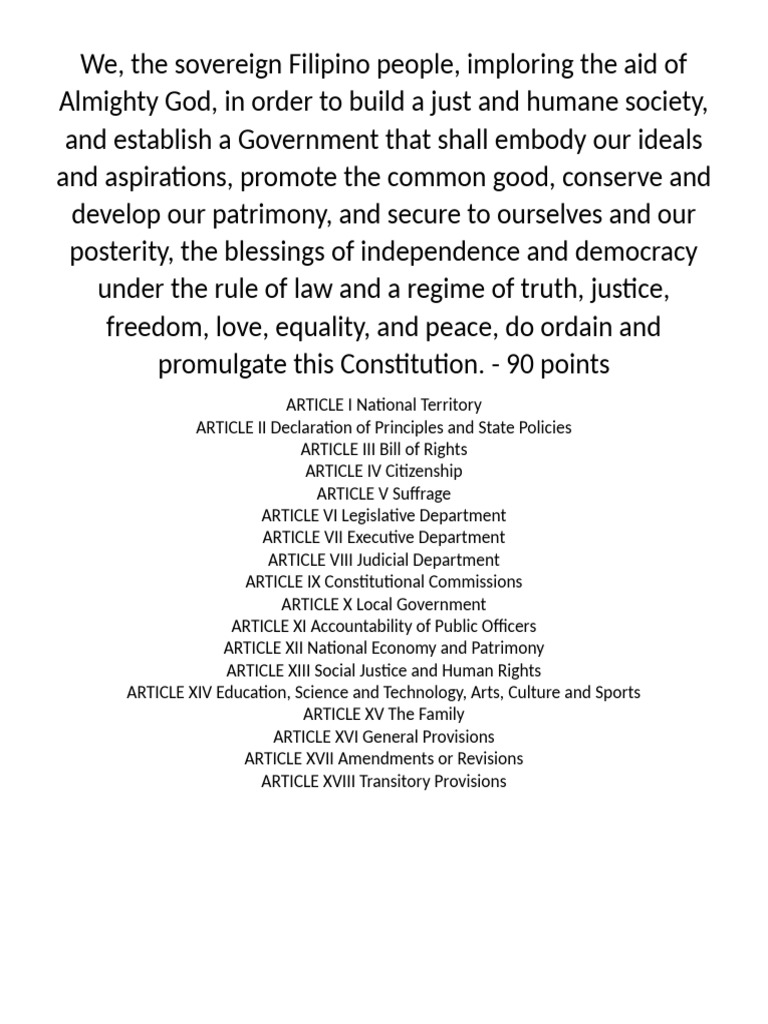 The Preamble of The 1987 Constitution of The Philippines States That | PDF