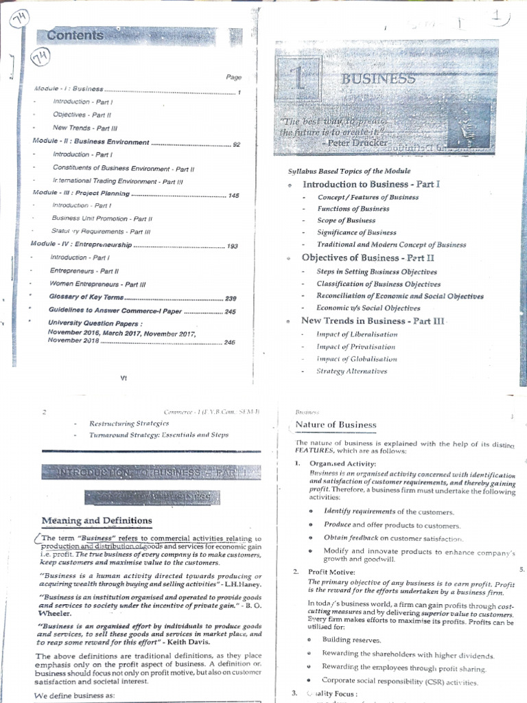 Fybcom Notes Sem 1 Business | PDF