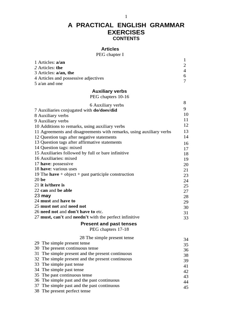 2. 1.2. Contents 2 | PDF | Verb | Grammatical Tense