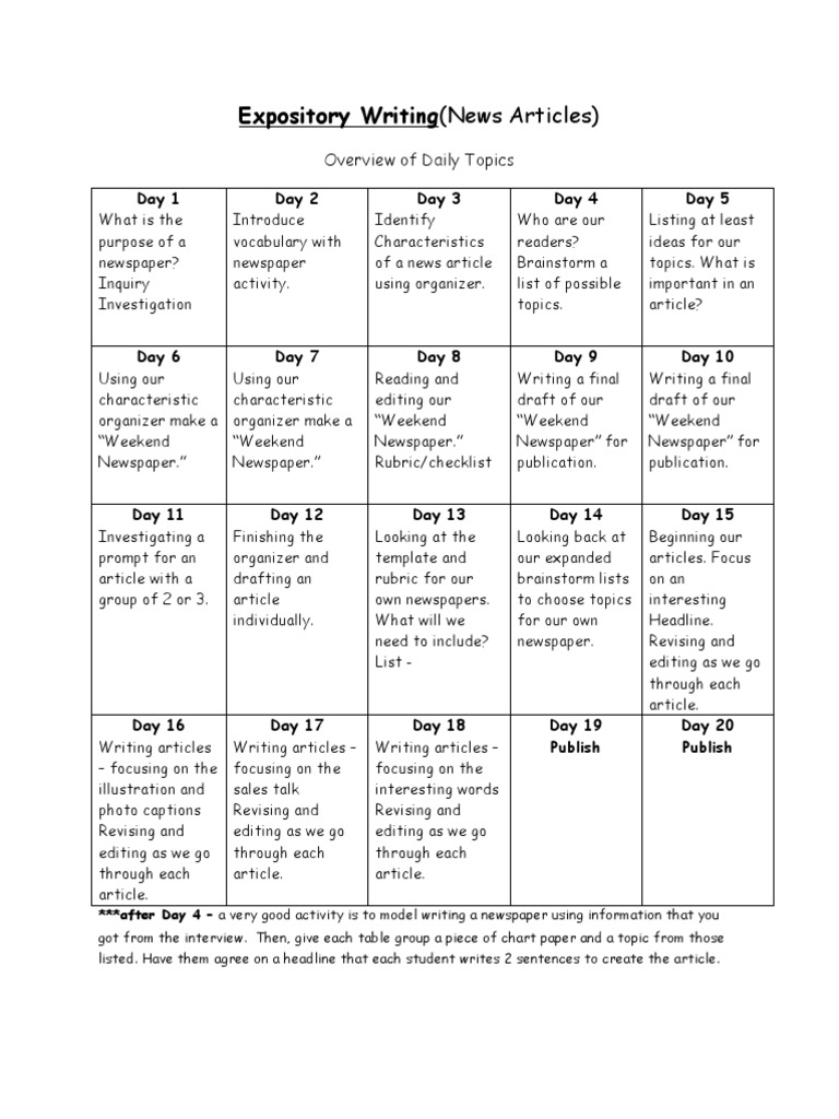 Expository Writing for News Articles | PDF | Newspapers | Valentine's Day
