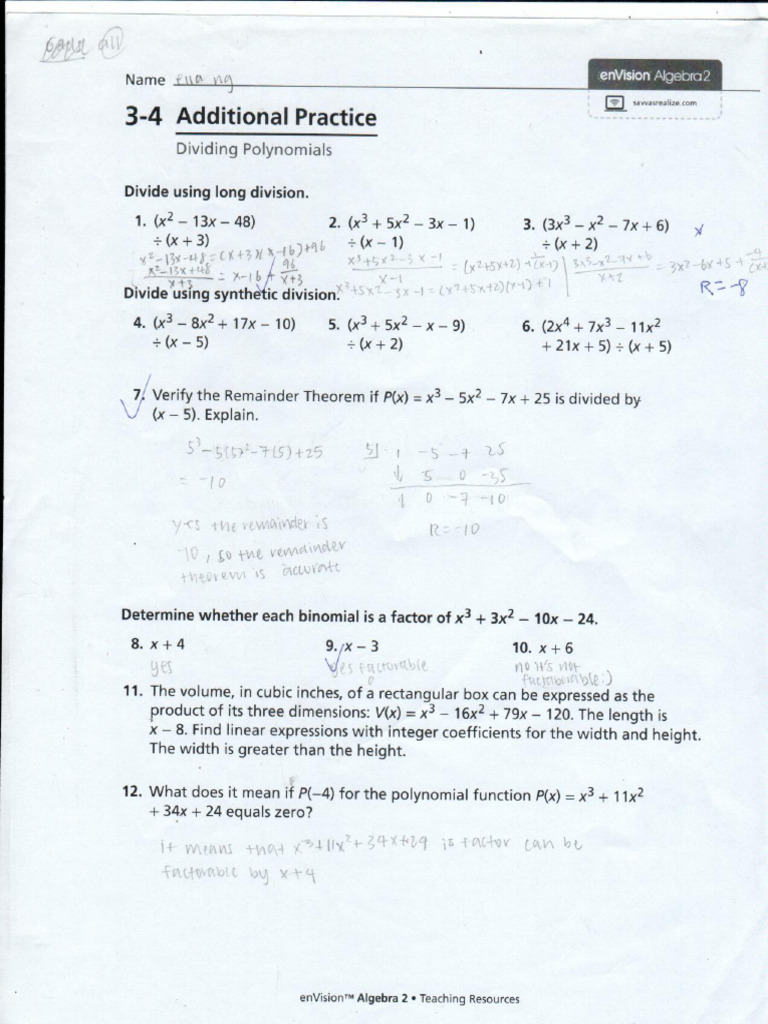 Additional Pratice 3-4 | PDF