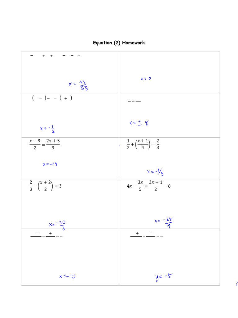 Class 3 Homework: Math Equations & Problems | PDF | Mathematics