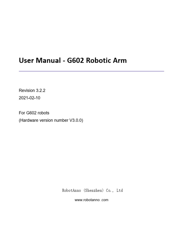 G602 Robotic Arm User Manual | PDF | Booting | Simulation