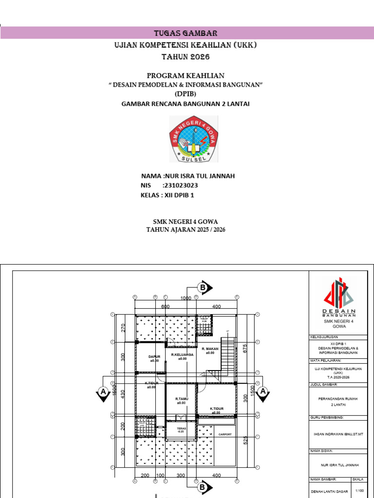 Rencana Bangunan 2 Lantai DPIB 2026 | PDF