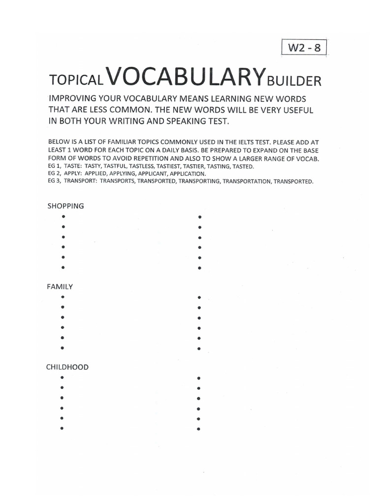 Topical Vocabulary | PDF