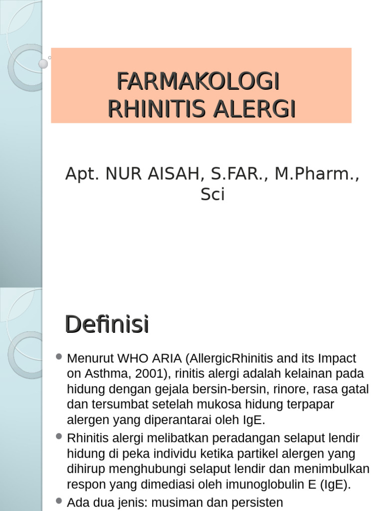 Farmakoterapi Rhinitis Alergi | PDF