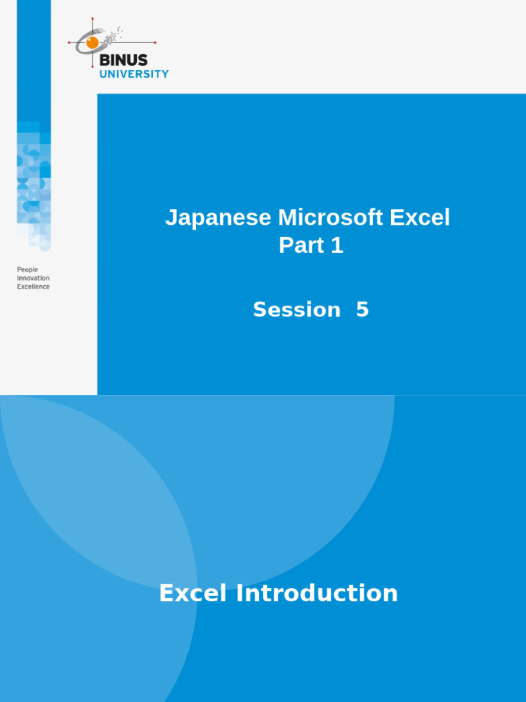 Pertemuan 05 Japanese Microsoft Excel Part 1 | PDF