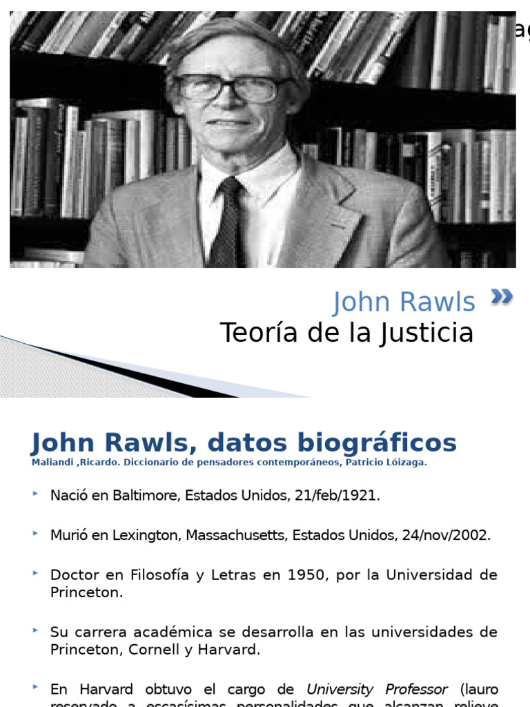 Teoría de la Justicia de John Rawls | PDF | John Rawls | Justicia