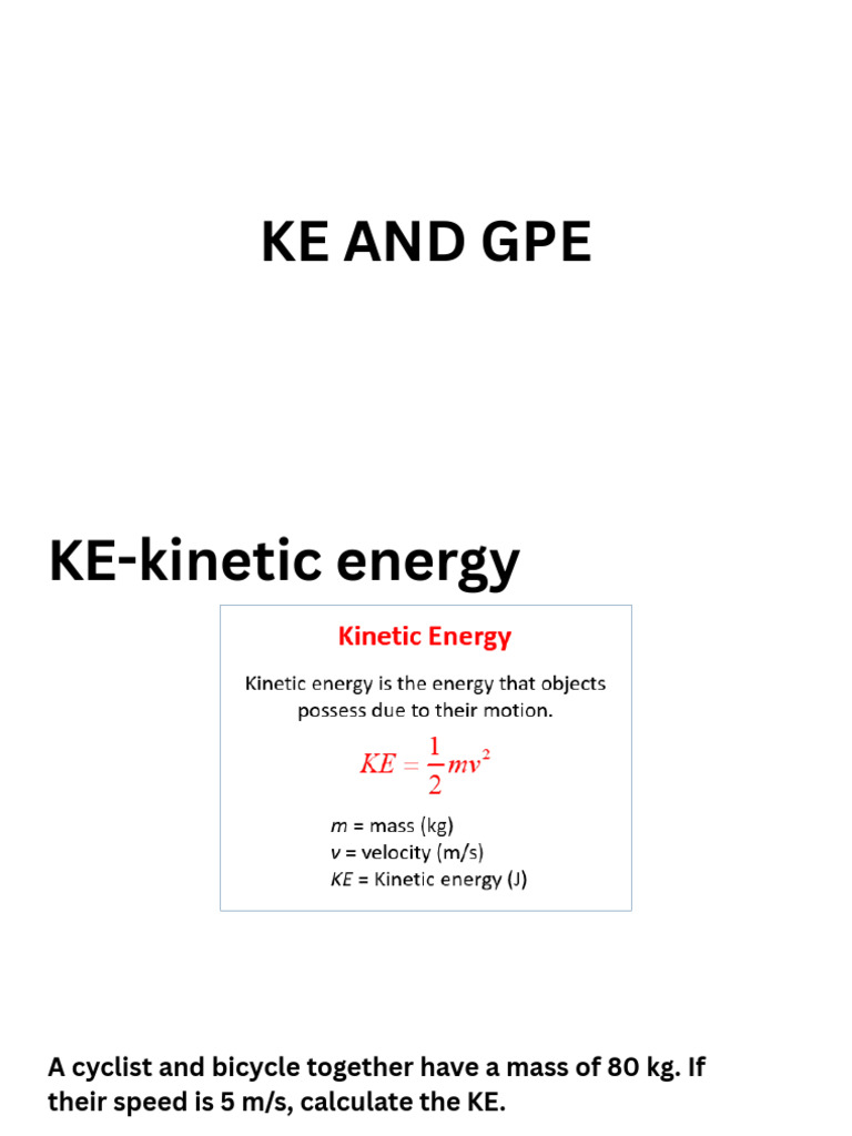 KE AND GPE | PDF