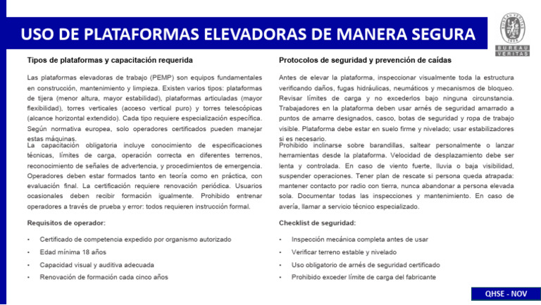 Uso Seguro de Plataformas Elevadoras | PDF