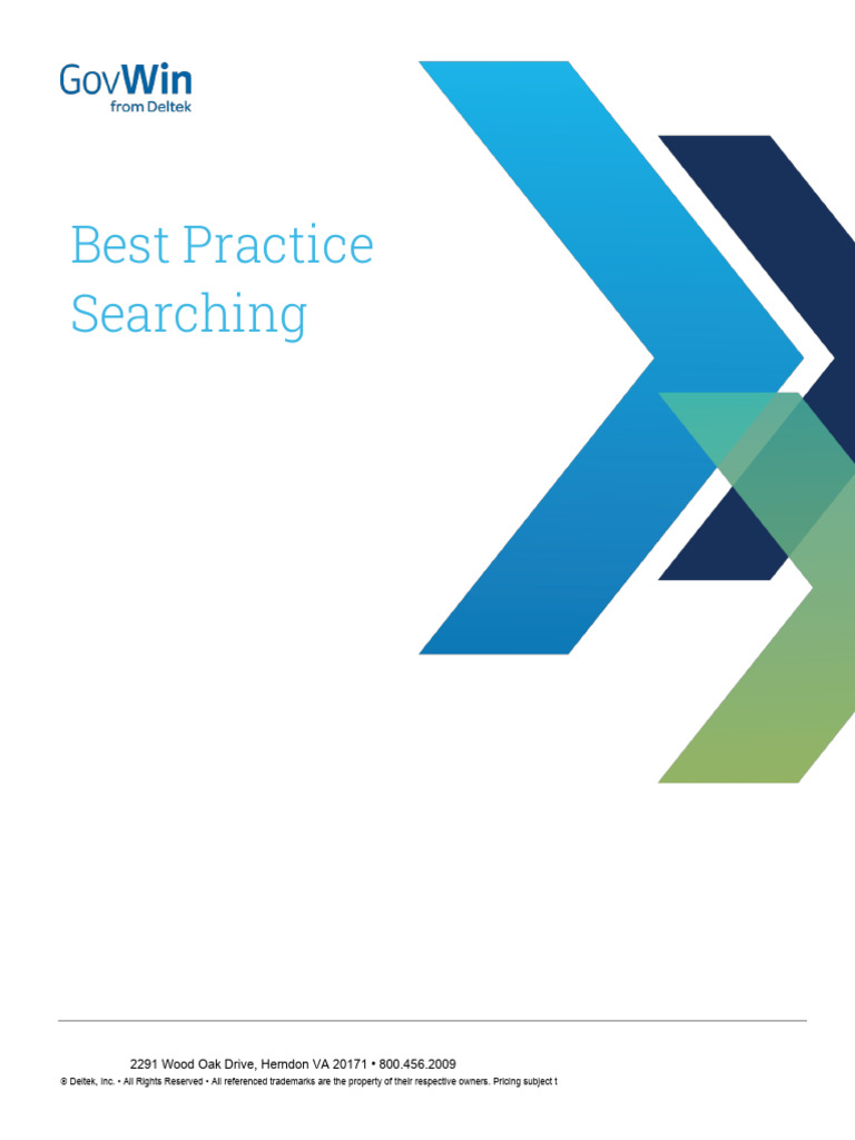 Best Practices For Searching MAC GWAC and IDIQ in GovWin IQ | PDF | Tag ...