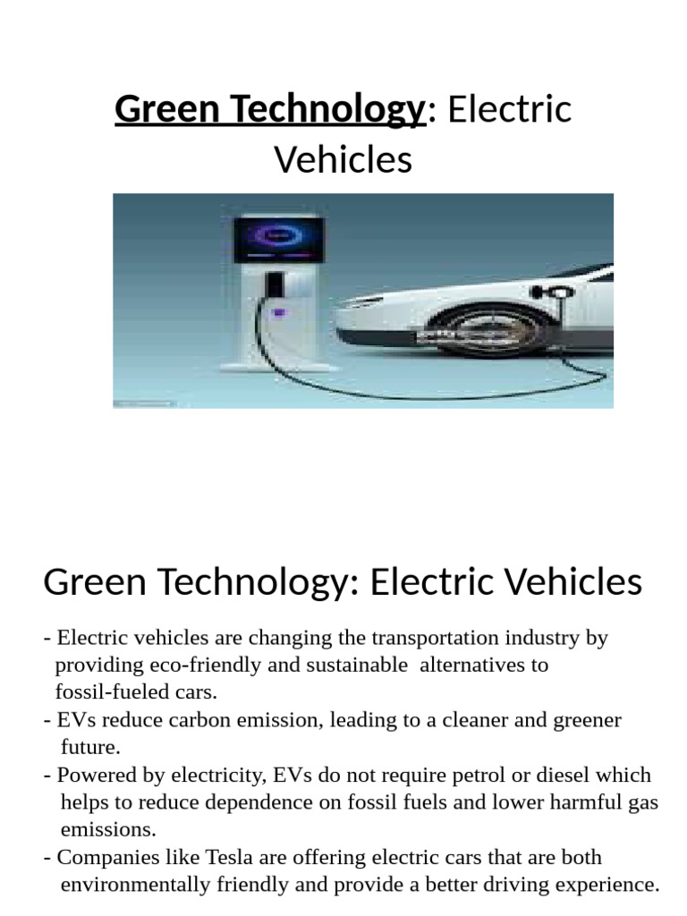Green Technology Electric Vehicles | PDF