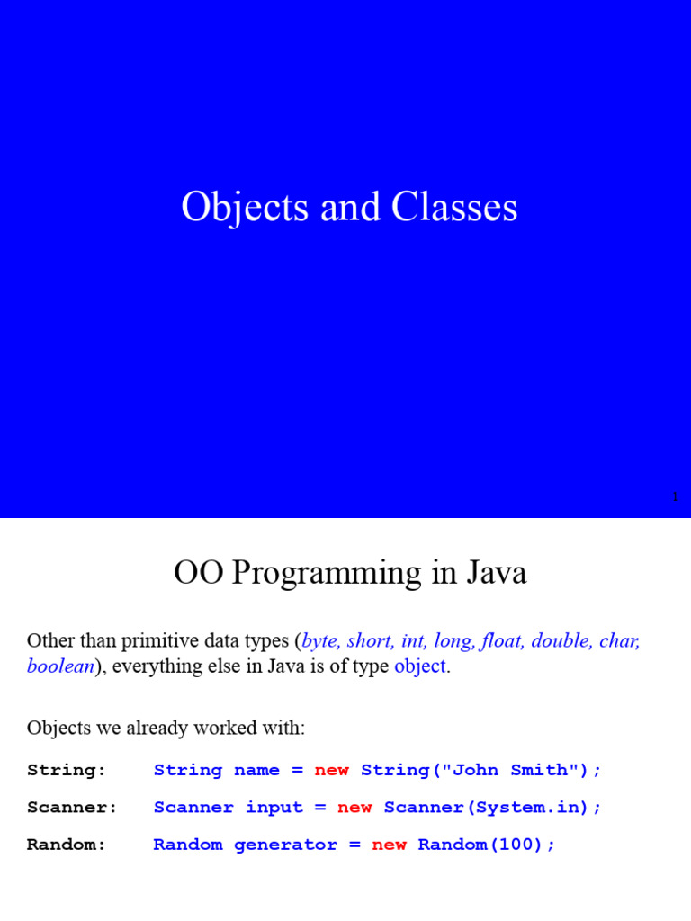 Java Object-Oriented Programming Basics | PDF | Programming ...