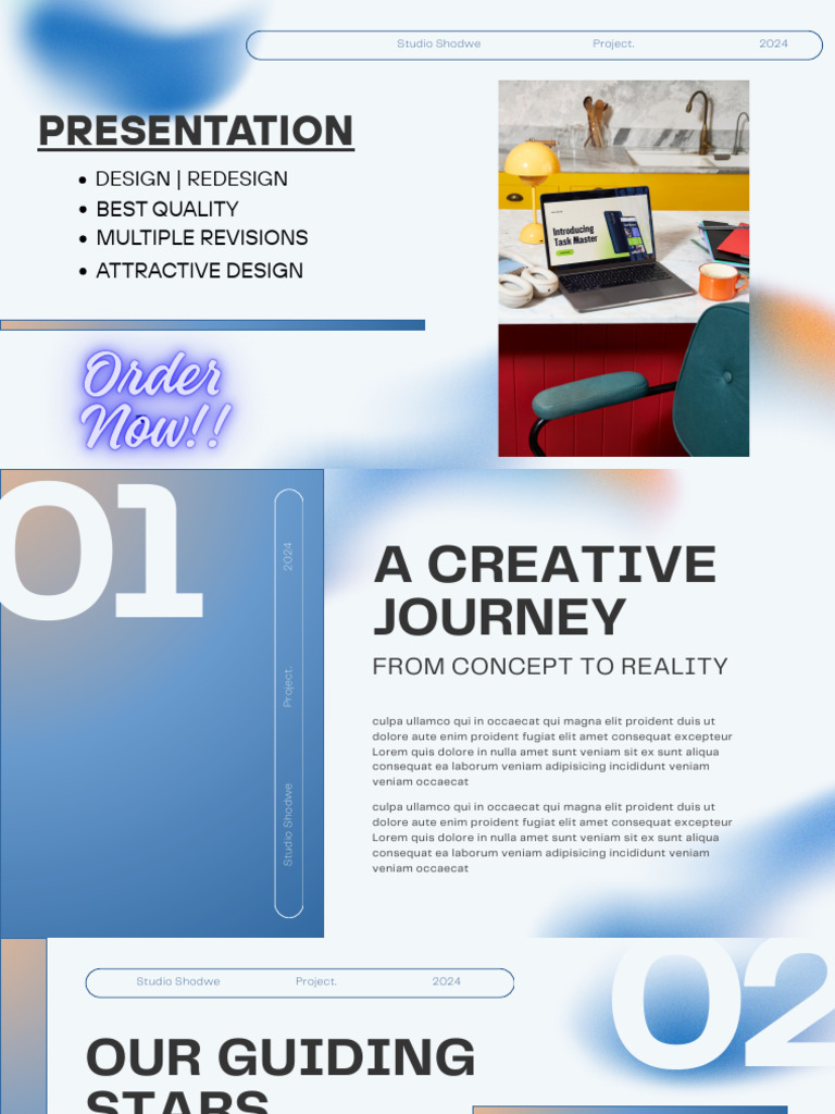 Blue and White Gradient Modern Project Presentation | PDF