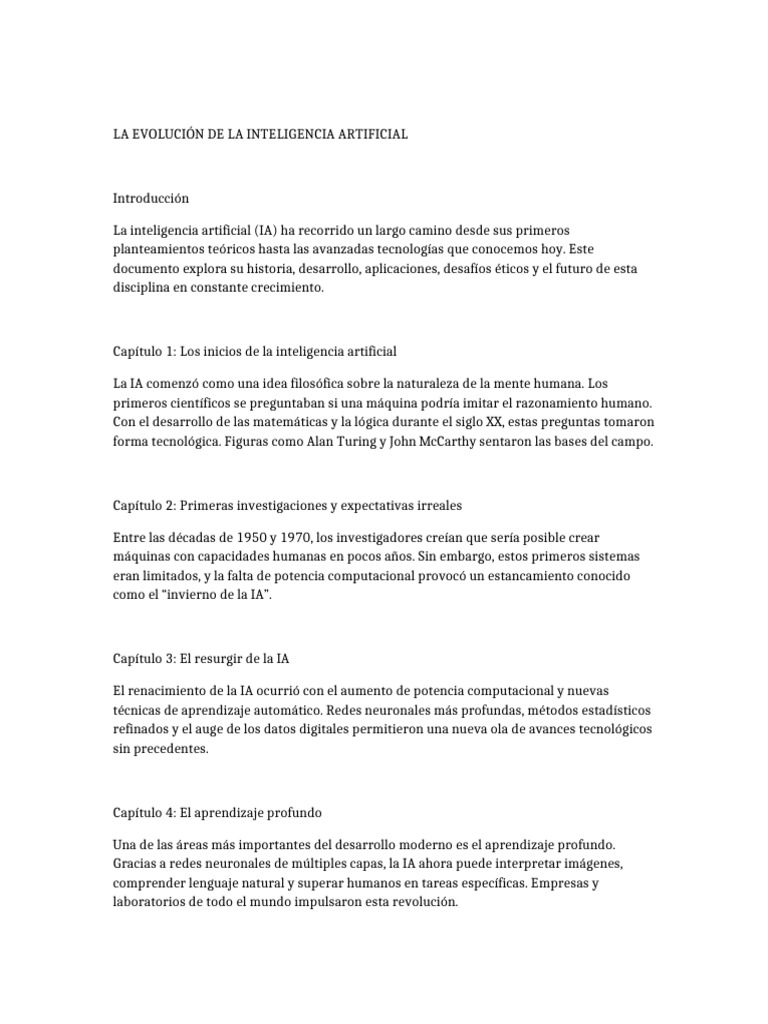 Evolución y futuro de la IA | PDF | Inteligencia artificial ...
