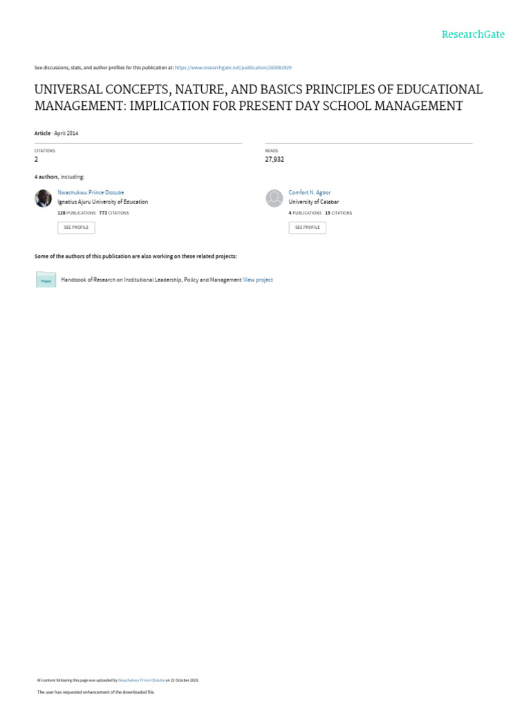 Educational Management Principles Explained | PDF | Goal | Employment
