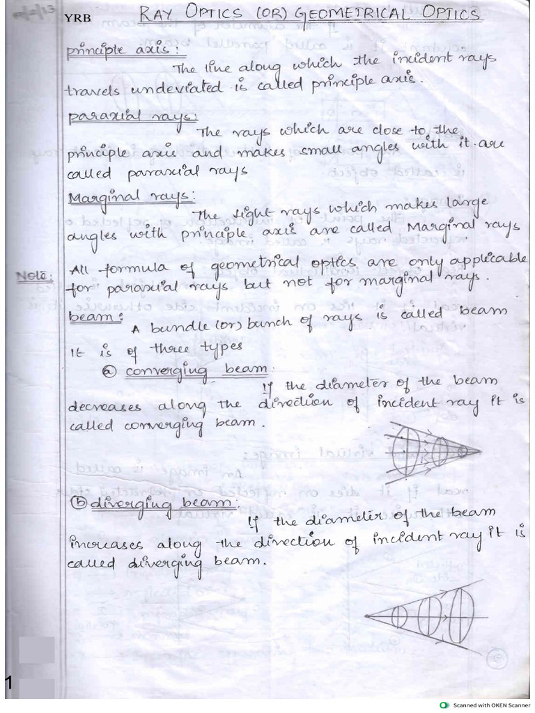 2024 Revised Ray Optics Notes-1 | PDF