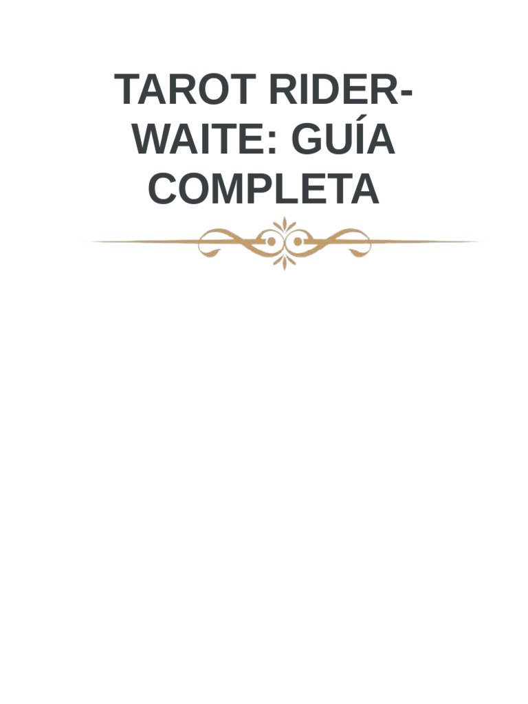 Guía completa del Tarot Rider-Waite | PDF | Tarot | Jugando a las cartas
