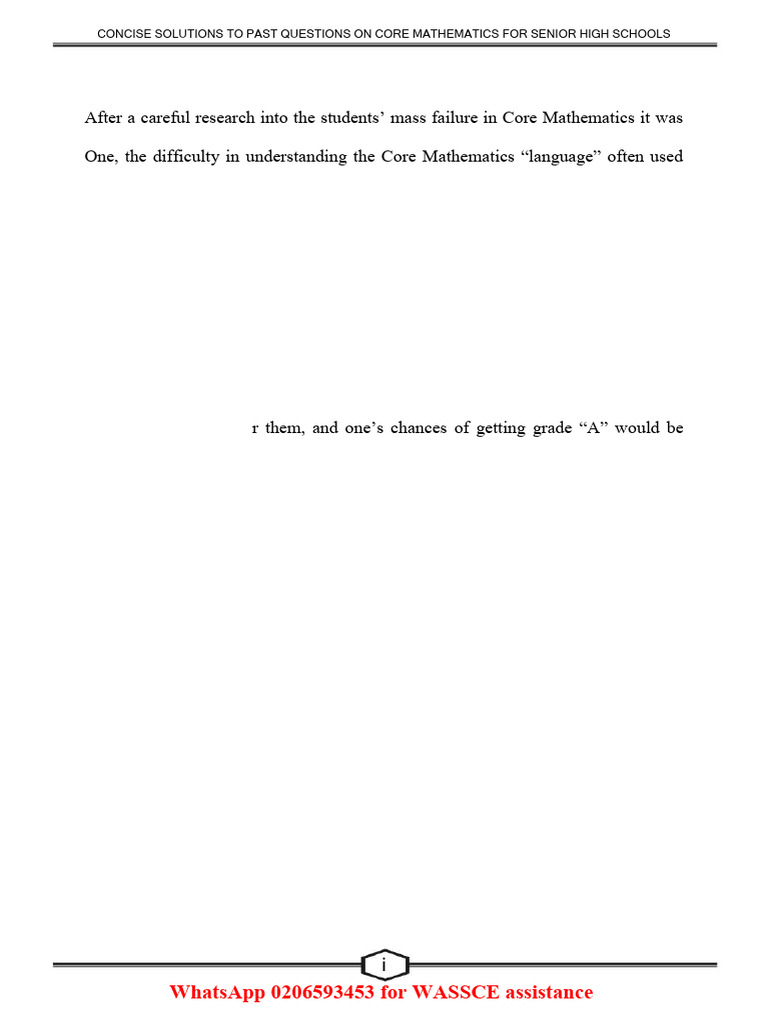 Core Mathematics Exam Solutions Guide | PDF | Numbers | Shape