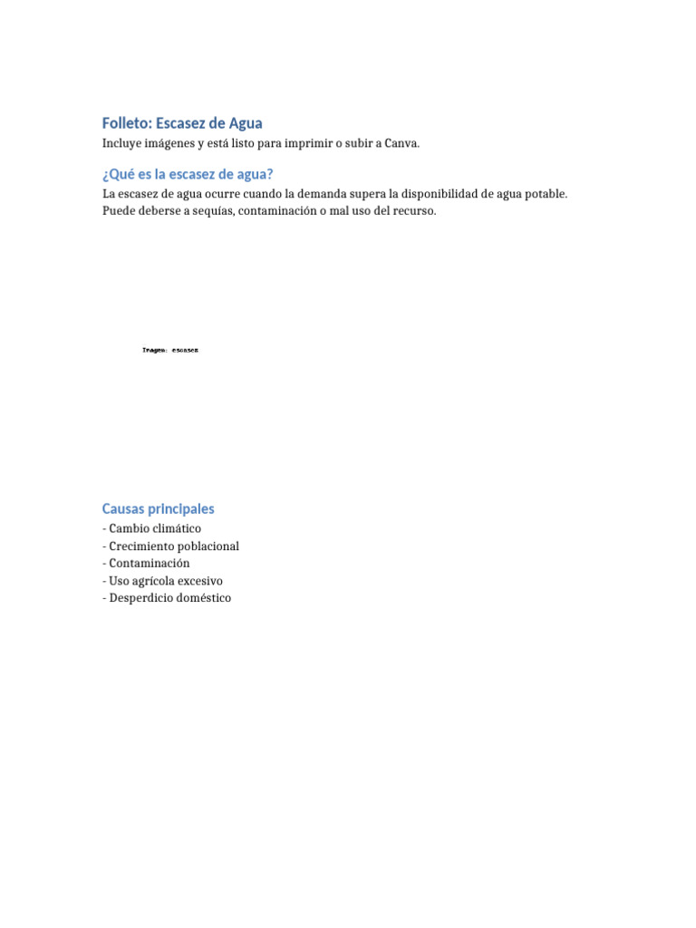 Causas y Consecuencias de la Escasez de Agua | PDF
