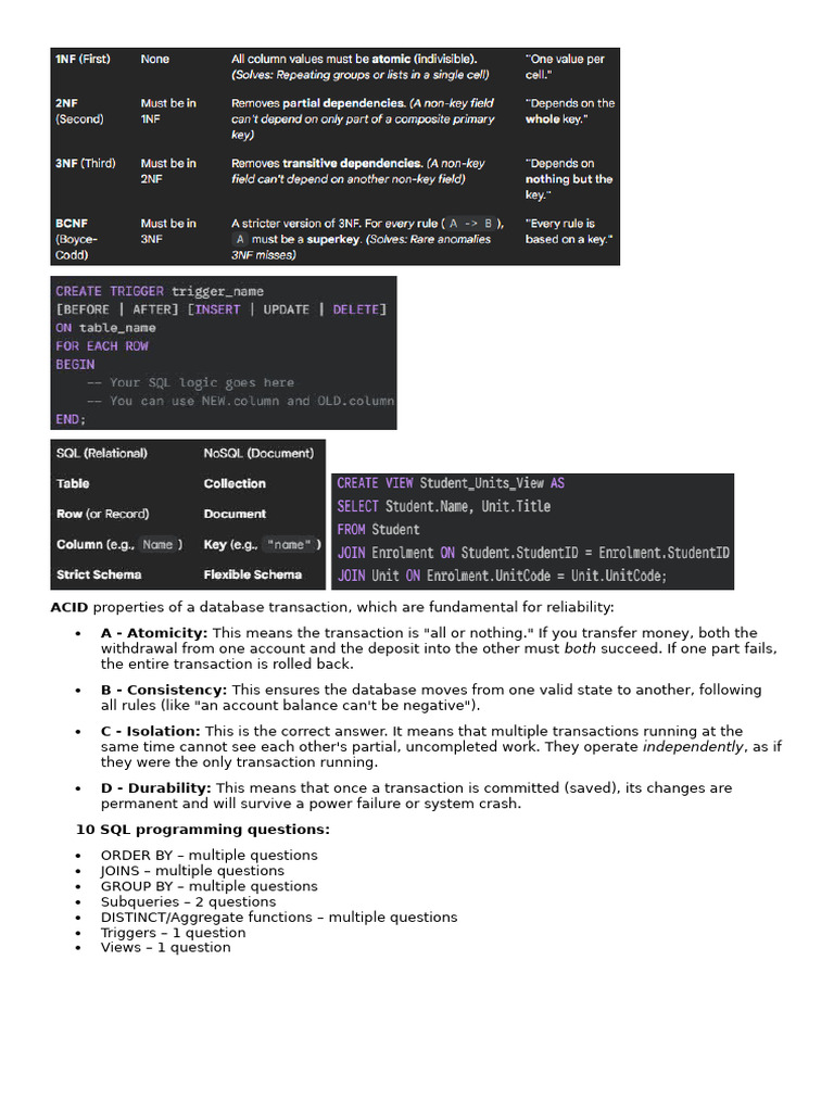 Understanding ACID Properties in SQL Transactions | PDF