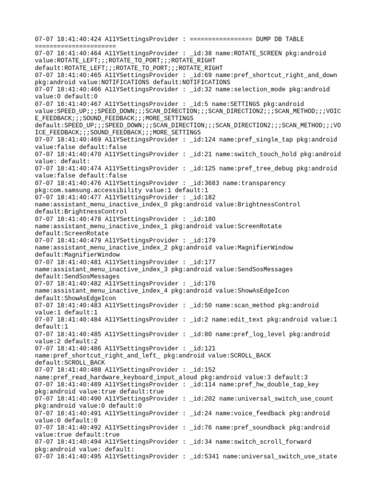 Accessibility Settings Database Dump | PDF | Computing | System Software