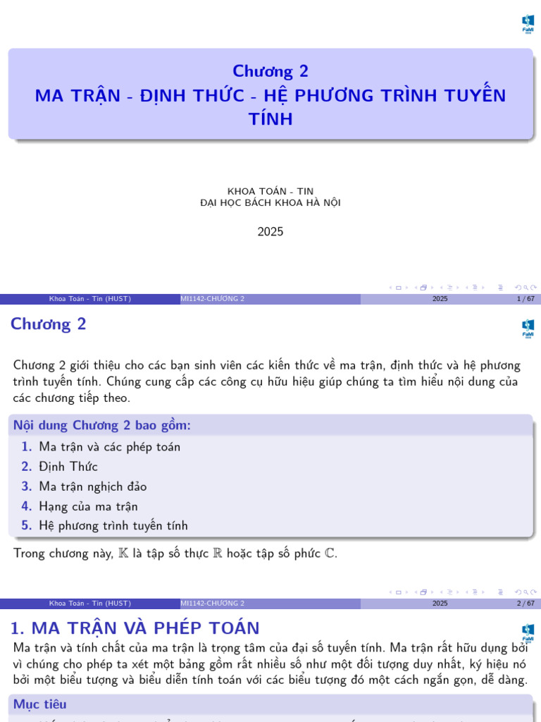 2025 MI1142 Slides Chuong2 | PDF