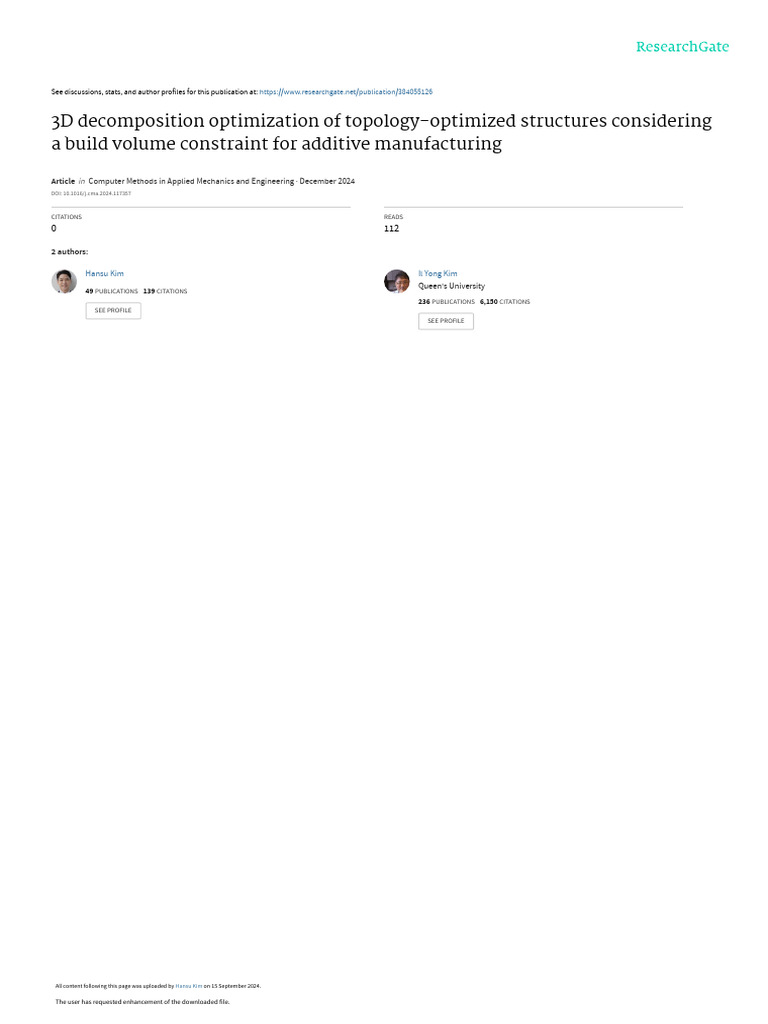 3D Decomposition Optimization for AM | PDF | Mathematical Optimization ...