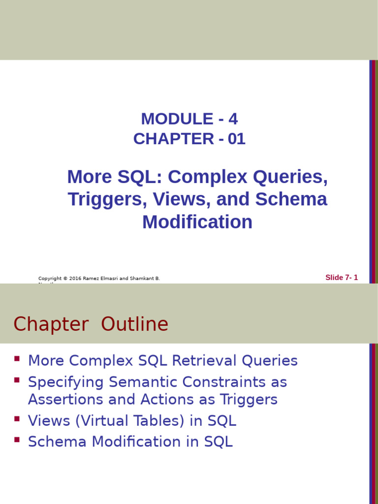 Advanced SQL: Queries, Triggers, Views | PDF | Sql | Information Retrieval