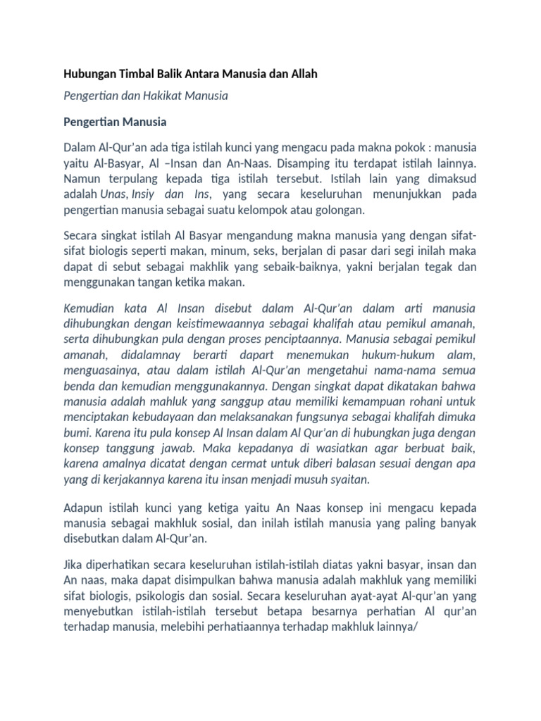 Hubungan Manusia dan Allah dalam Islam | PDF