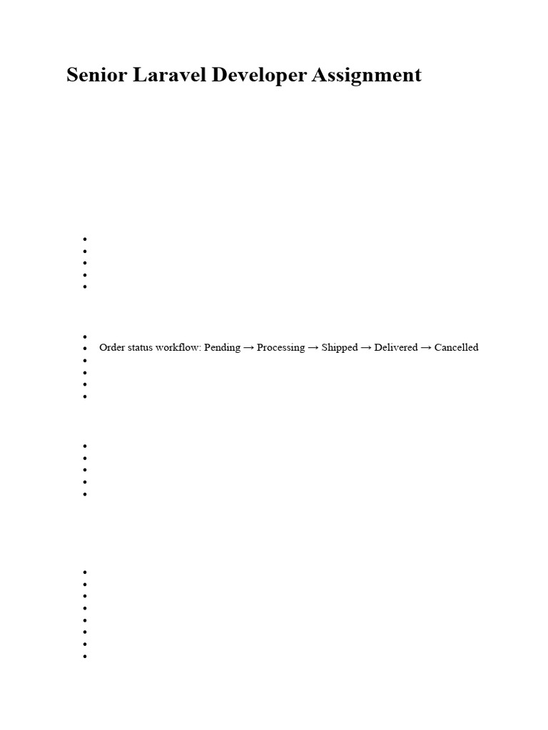 Senior Laravel Developer Assignment Guide | PDF | Databases ...