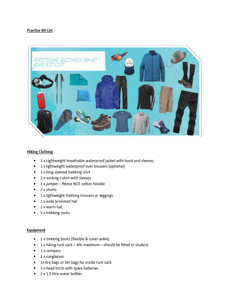 Practise Kit List | PDF