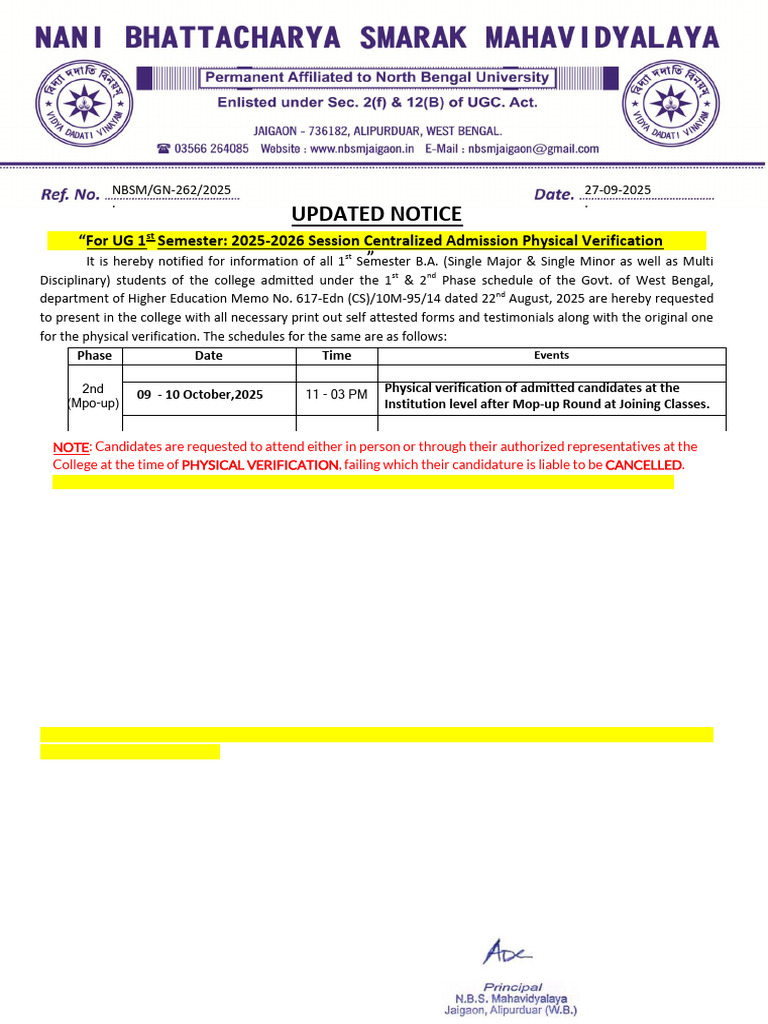 2physical Verification Notice 2025 | PDF | Affidavit