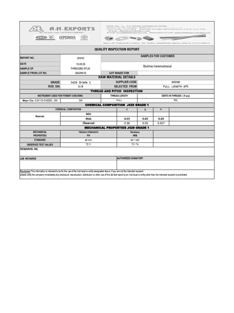 Material Test Certificates | PDF | Materials Science | Physical Sciences