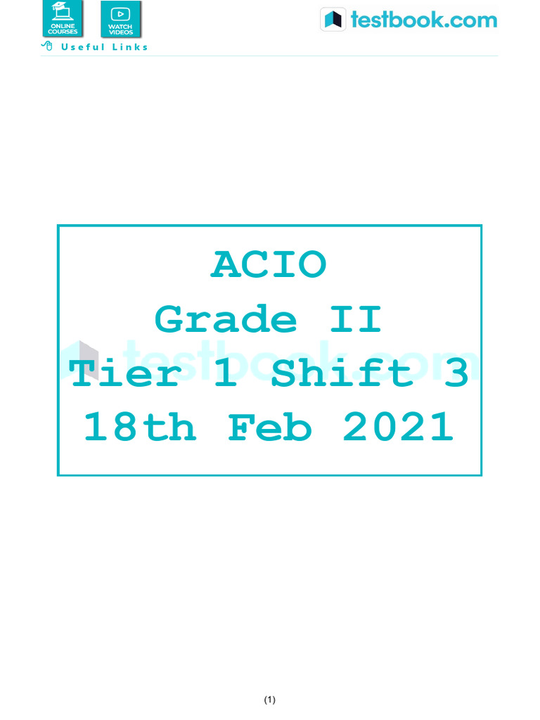 Ib Acio Grade II Tier 1 Shift 3 18th Feb 2021 f6f08b55 | PDF | Area